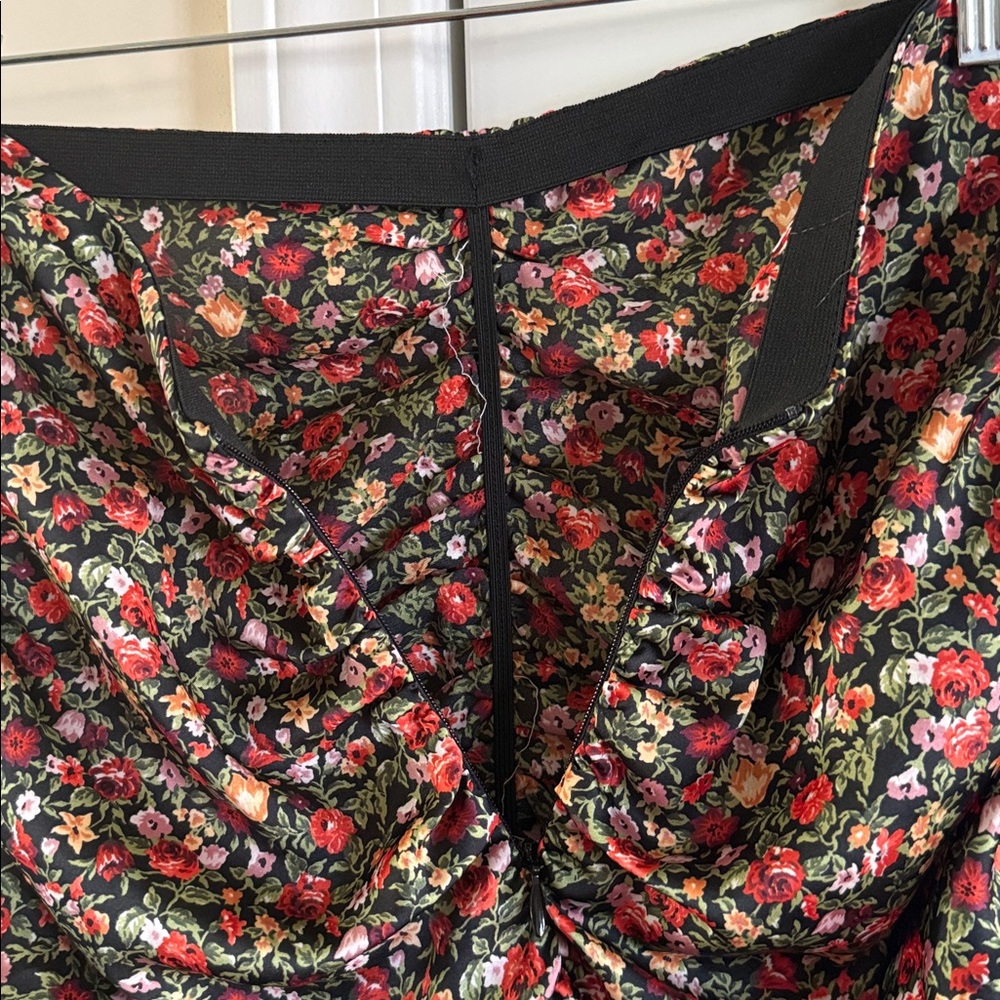 Zara Floral Ruched Draped Mini Skirt - Picture 6 of 10